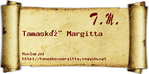 Tamaskó Margitta névjegykártya